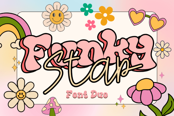 Funky Star Duo: A Retro Display Font for Editorial Charm
